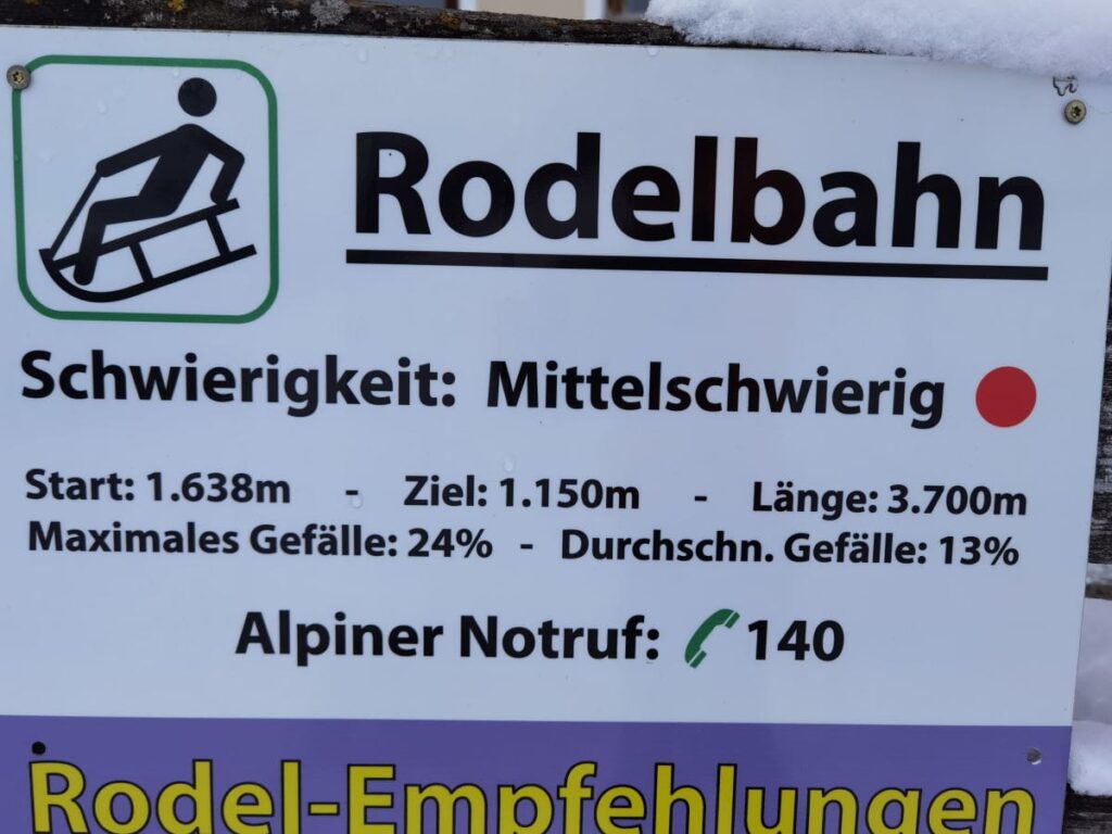 Alle Daten der Maria Waldrast Rodelbahn