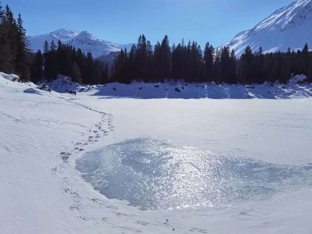 Idyllische Winterlandschaft am Obernbergersee